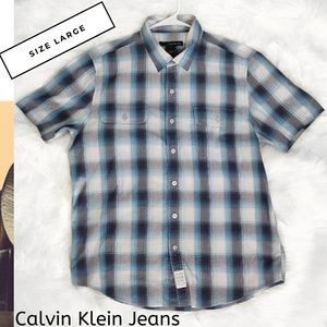 Calvin Klein Jeans Mens Button Down Shirt Size L